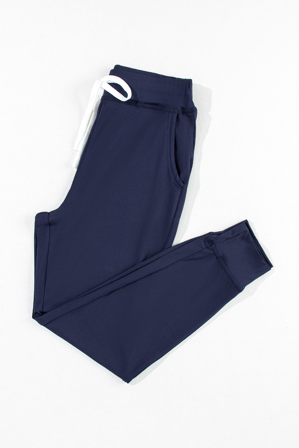 Dark Brown Drawstring Elastic Waistband Pocketed Joggers