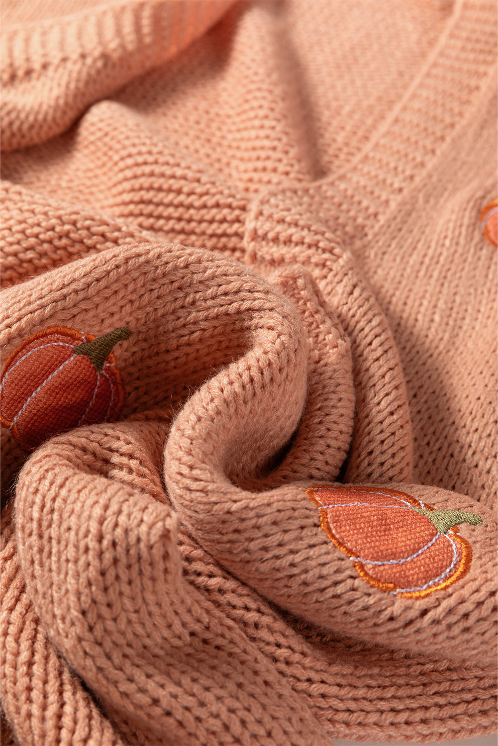 Light Pink Christmas Tree Print Open Front Drop Shoulder Midi Cardigan