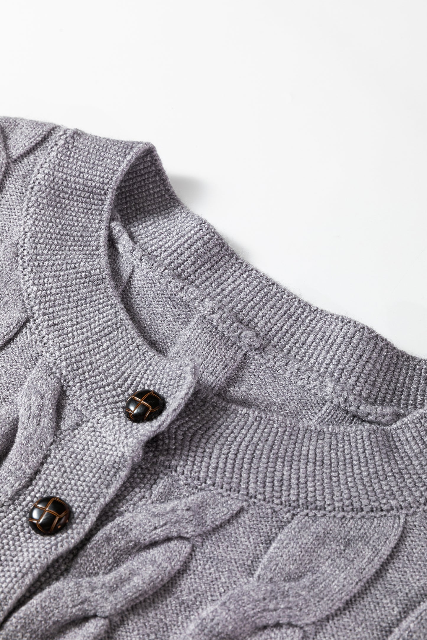 High Cable Knit Cardigan Sweater