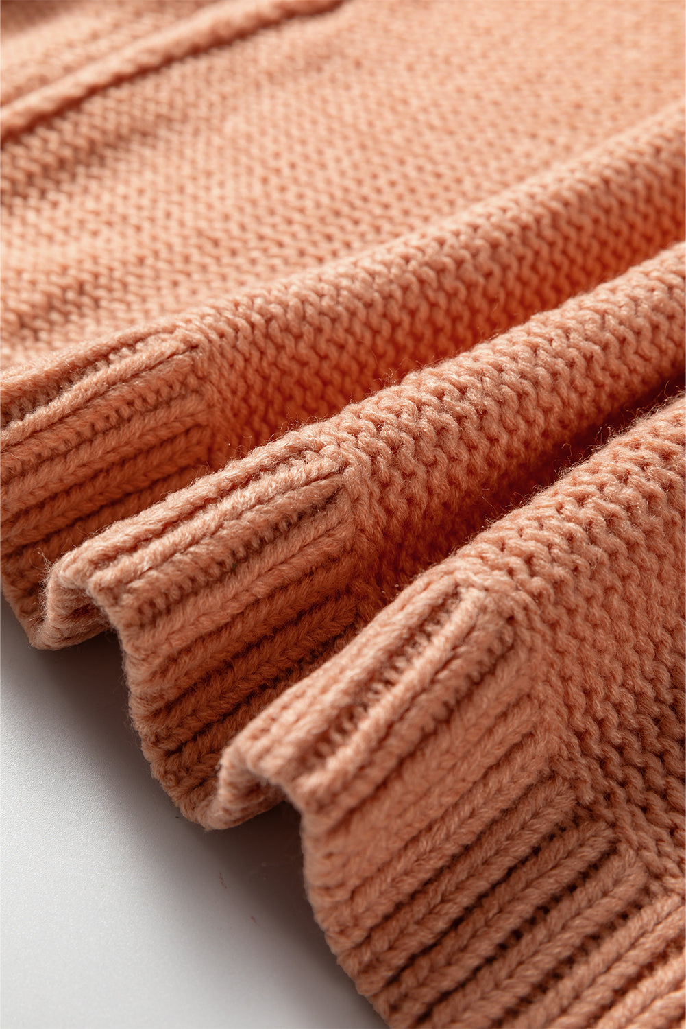 Light Pink Christmas Tree Print Open Front Drop Shoulder Midi Cardigan